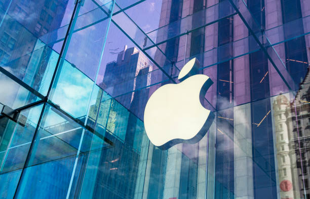 Apple's bitten apple symbol, a symbol of one of the most recognized brands worldwide.